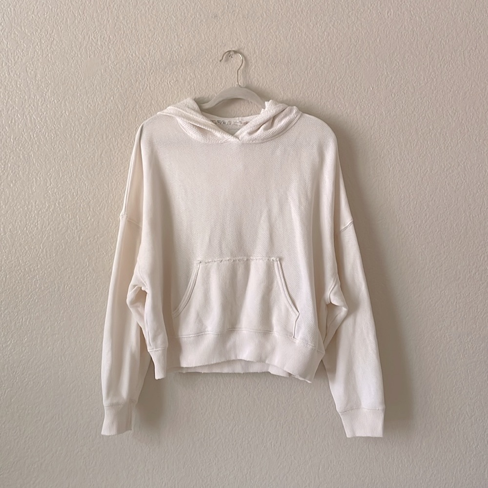 American Eagle Hoodie Top French Terry Sweatshirt Beach Coastal